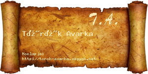 Török Avarka névjegykártya